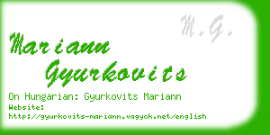 mariann gyurkovits business card